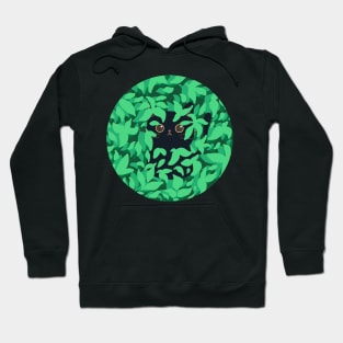 kawaii cat surrounded by leaves Hoodie